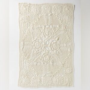 Anthropologie Crochet Lace Throw Blanket